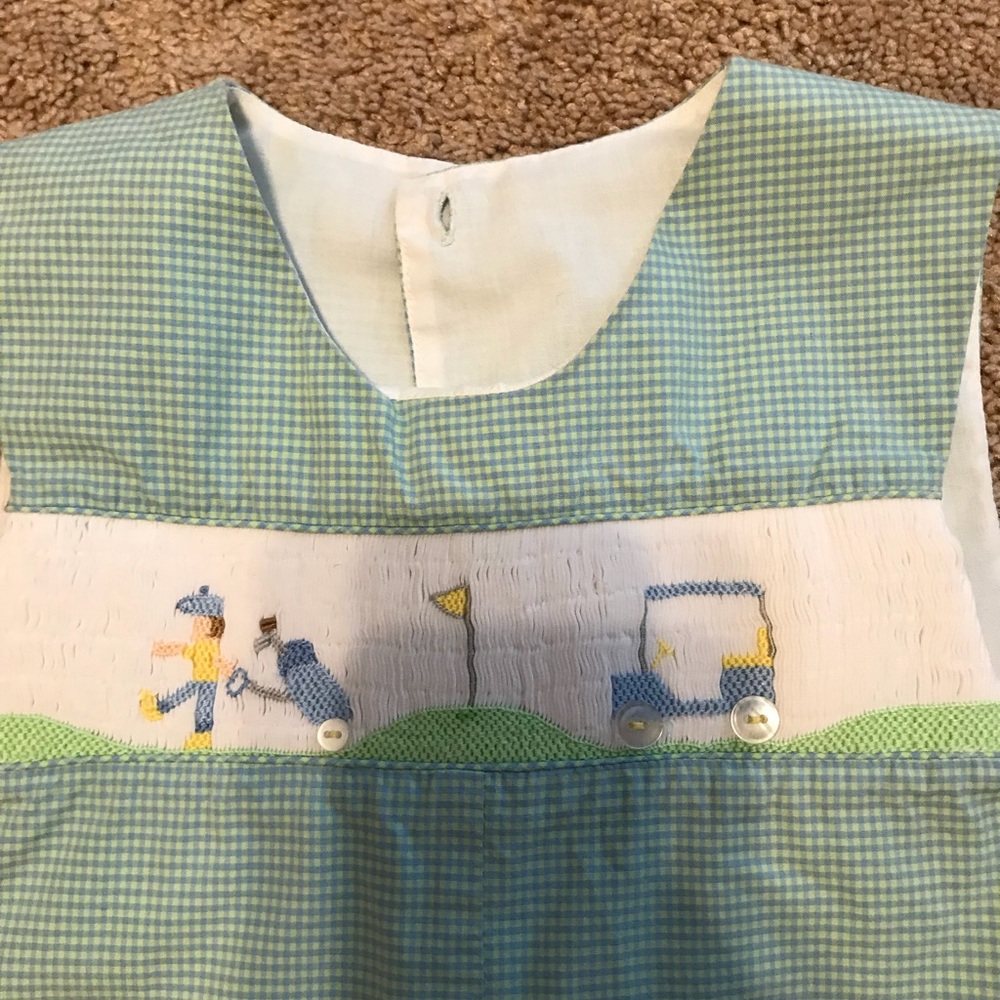 Boys smocked golf jon jon